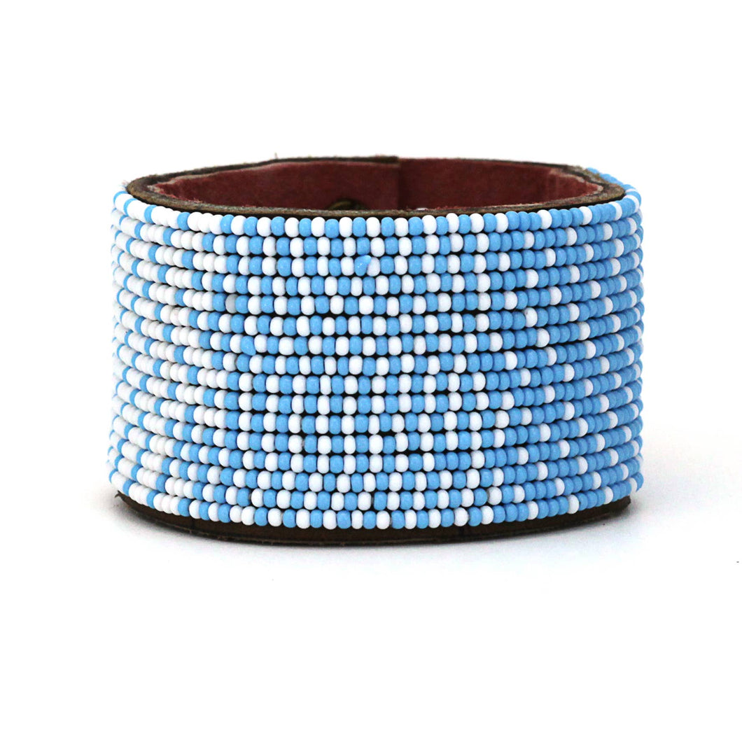 Large Light Blue and White Ombre Cuff