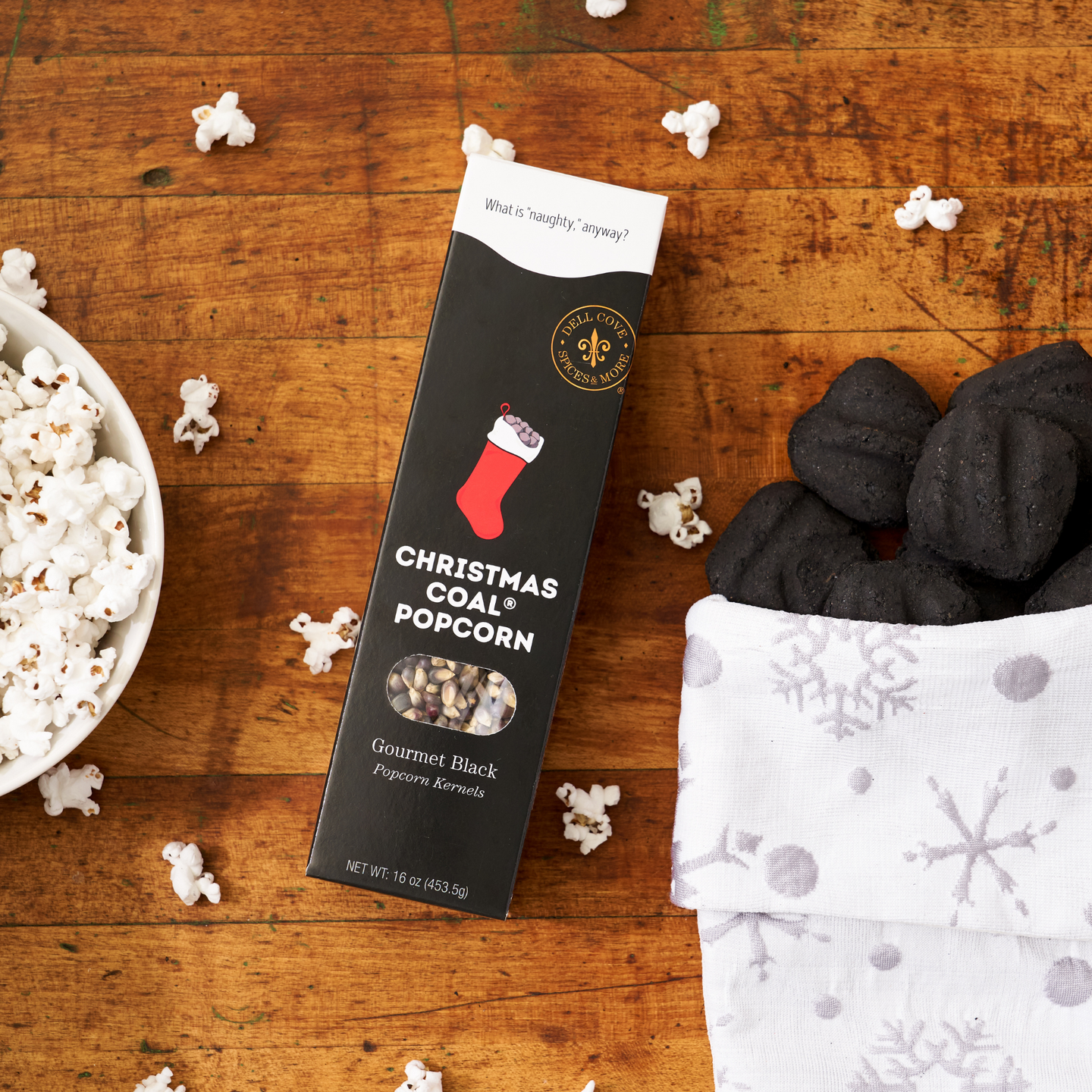 Christmas Coal Popcorn Kernels - Xmas Stocking Stuffer Gift.