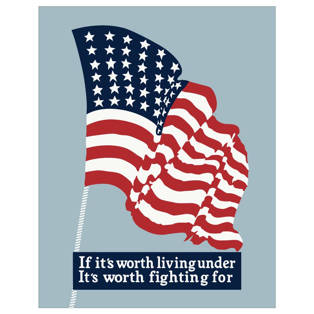 2.5'' x 3.5'' USA Flag It's Worth Fighting For Magnet