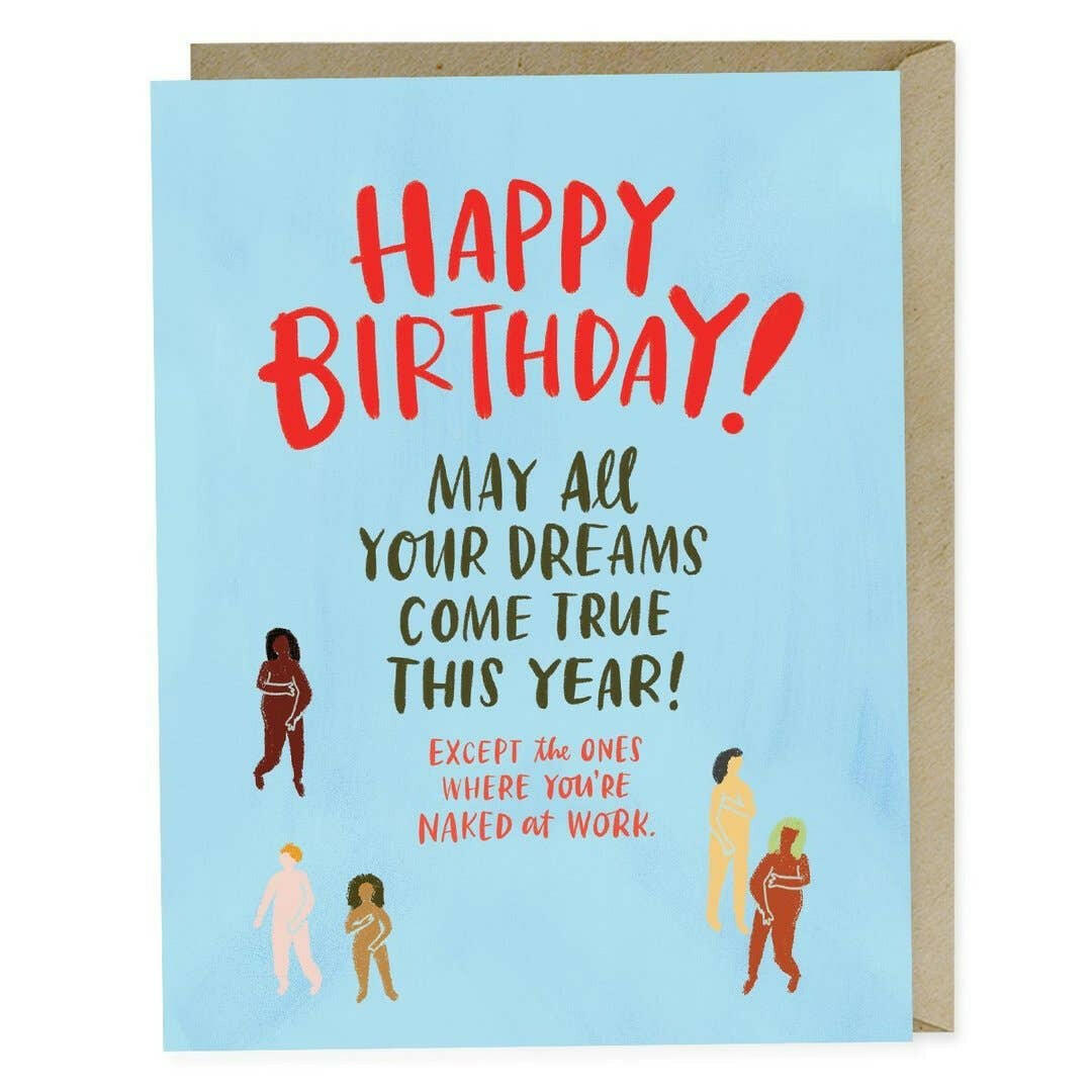 Naked At Work Birthday Card.