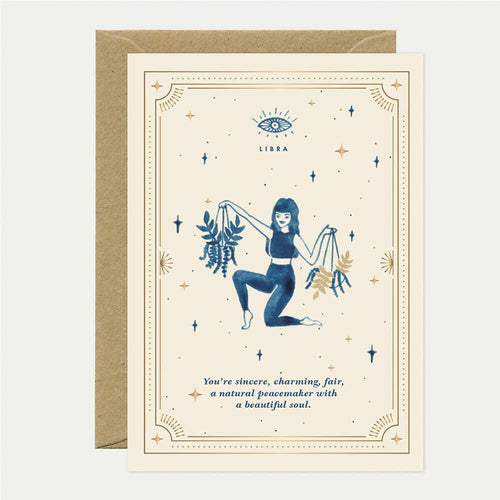 Zodiac Libra Card.