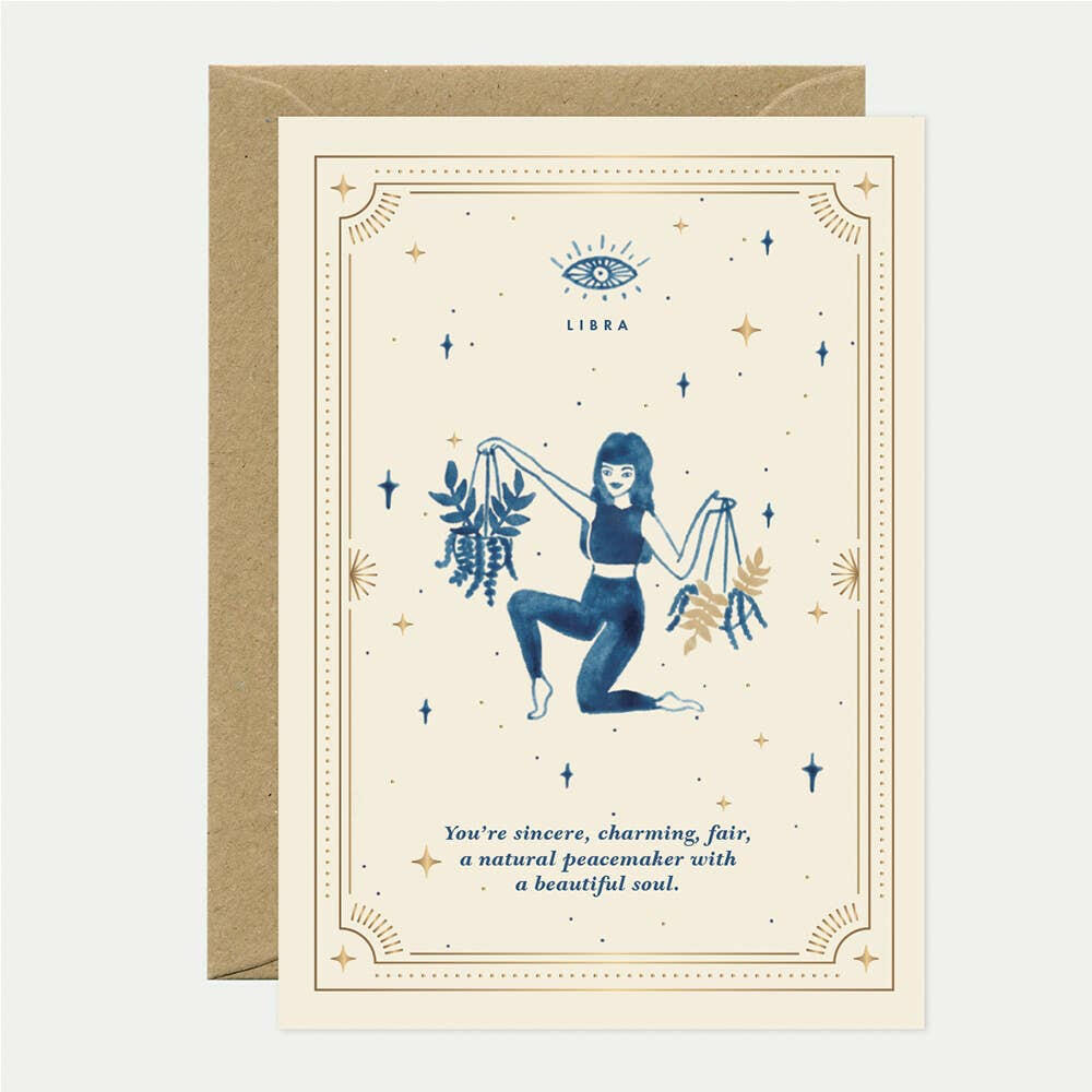 Zodiac Libra Card.