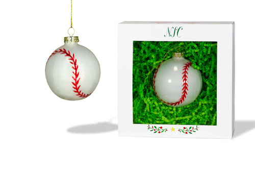 Baseball Glass Ornament.