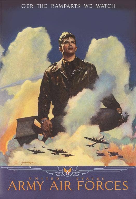 Army Air Forces Poster Vintage Image Art Print