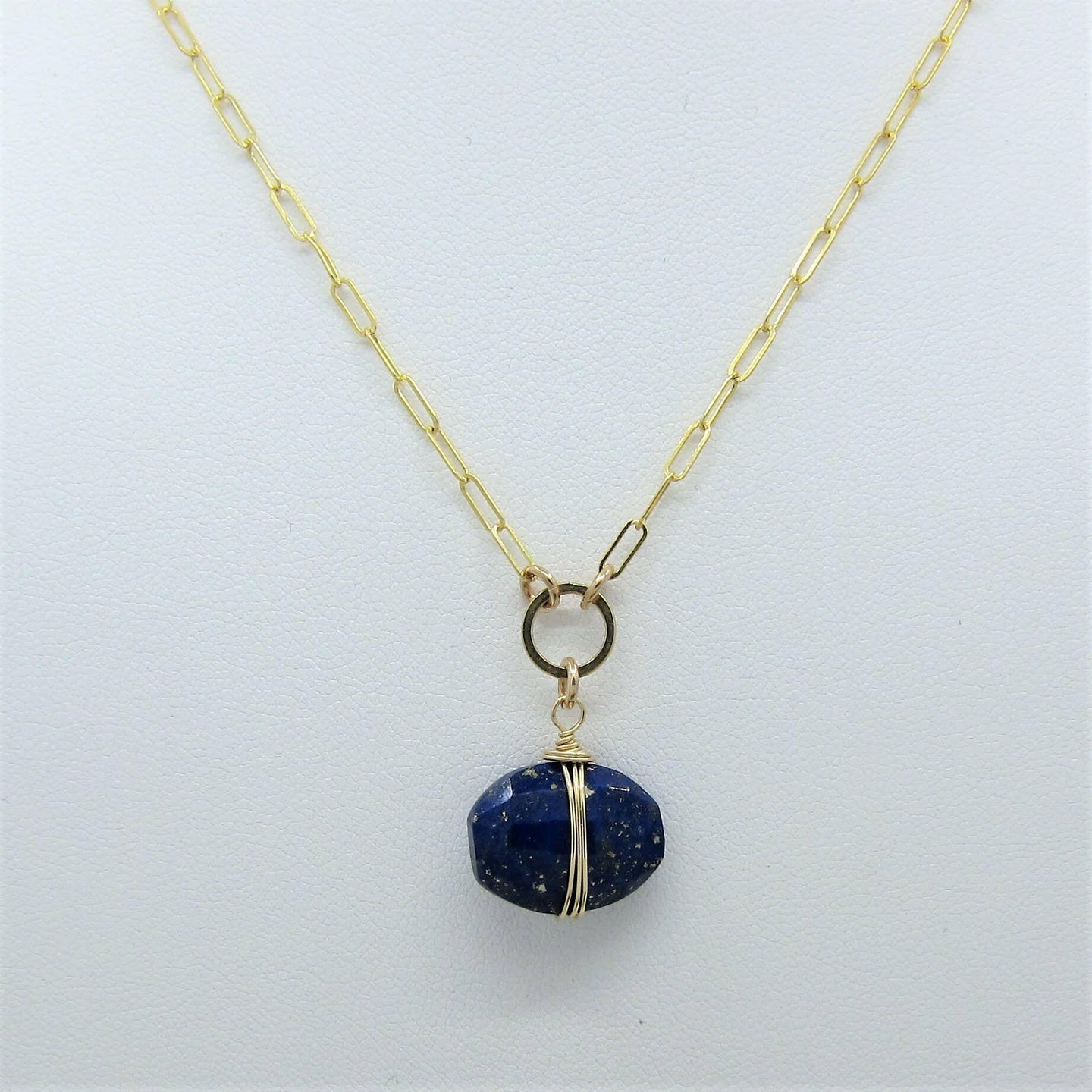 Cushion Cut Lapis Lazuli Necklace.
