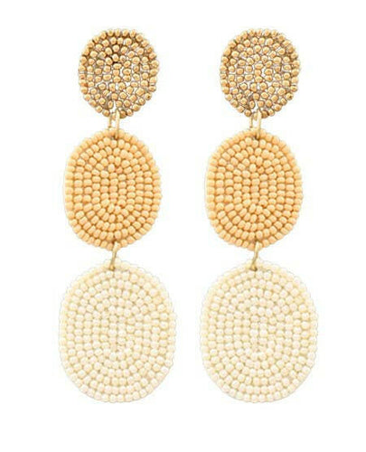 Cream Cascading Beaded Drop.