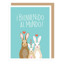 Load image into Gallery viewer, SPANISH Welcome Rabbit New Baby Card
