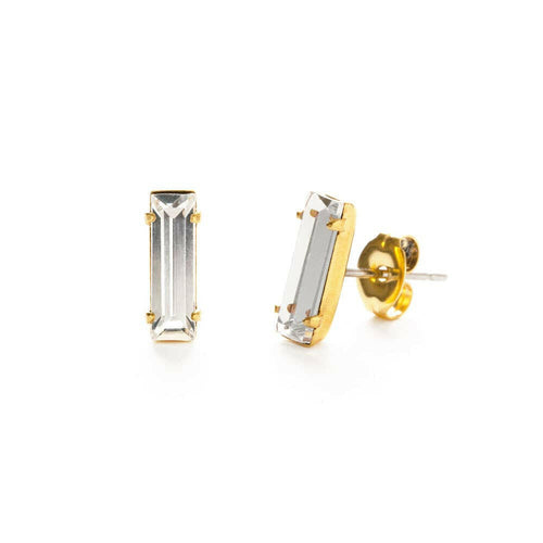Baguette Stud Earring in Crystal.