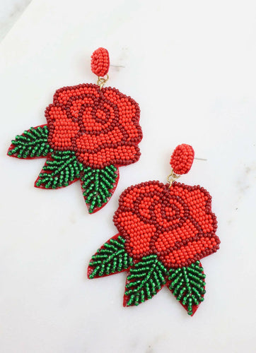 Roses in Bloom Earring RED.