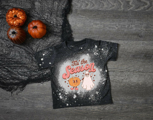 'Tis The Season Halloween Kids Acid Wash Tee.