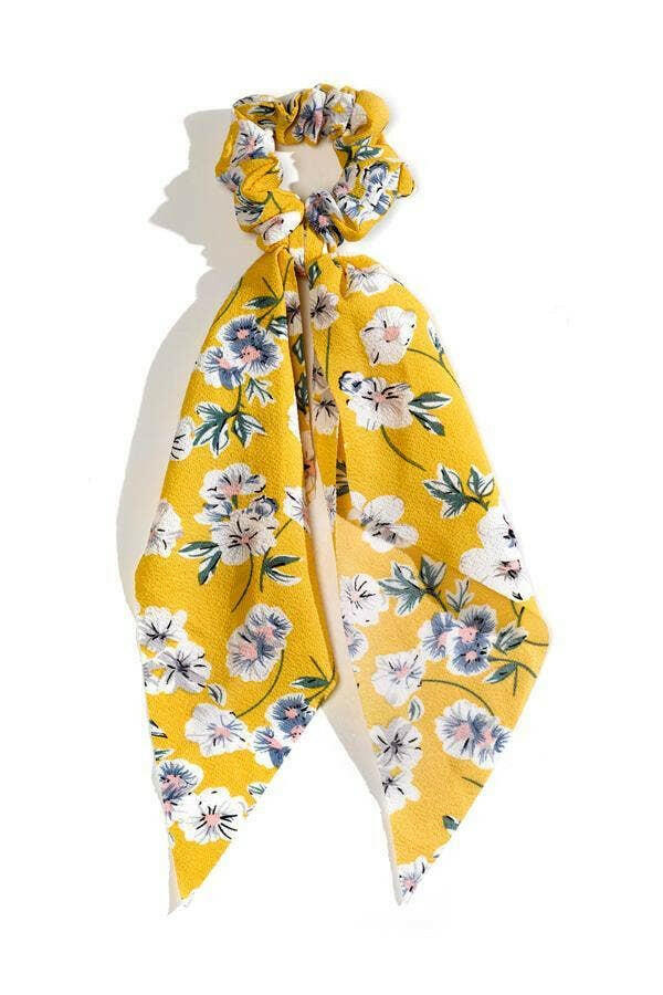 Floral Print Scrunchie Scarf.