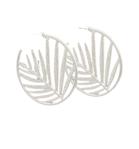Silver Palm Hoop.
