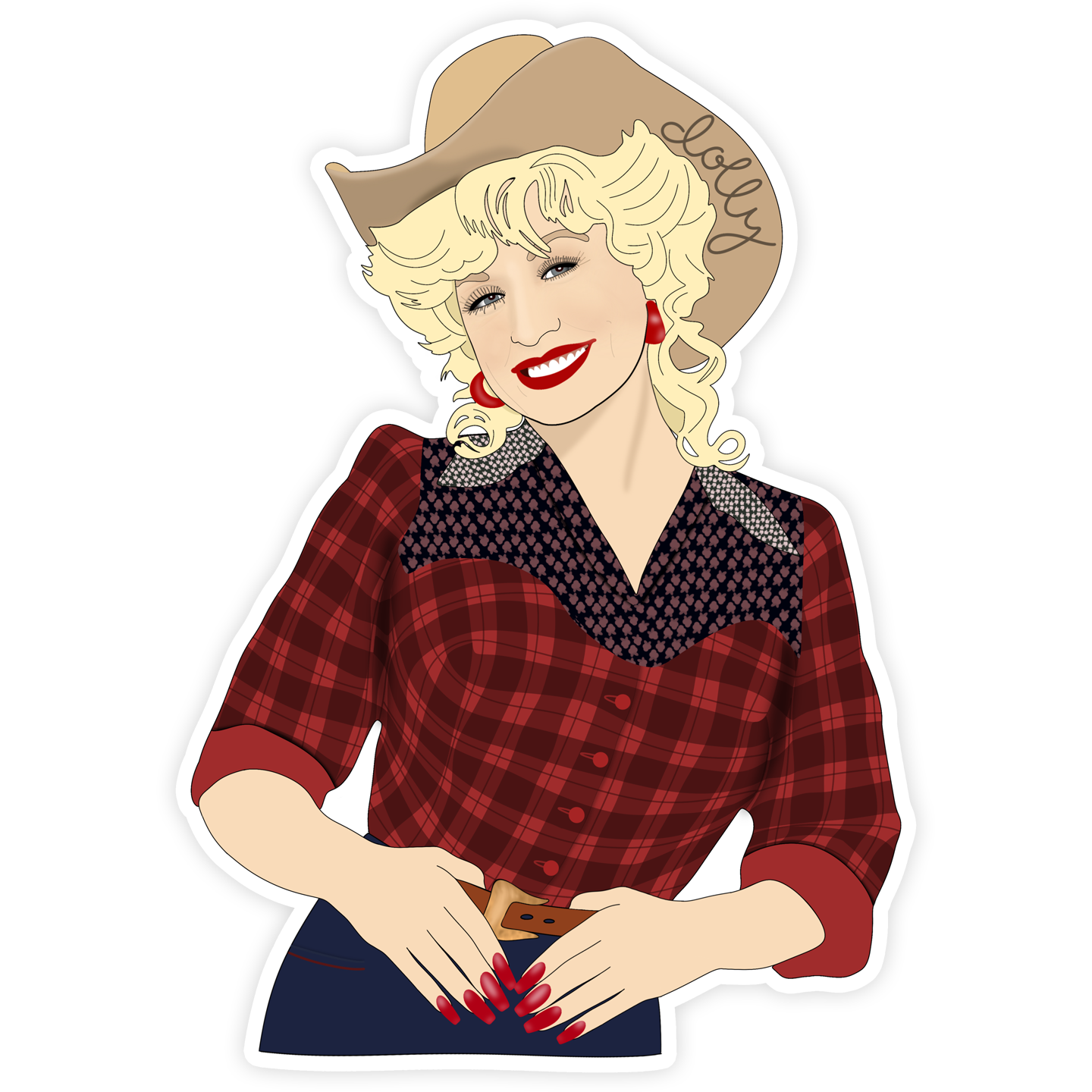 Dolly Parton Rhinestone Sticker.