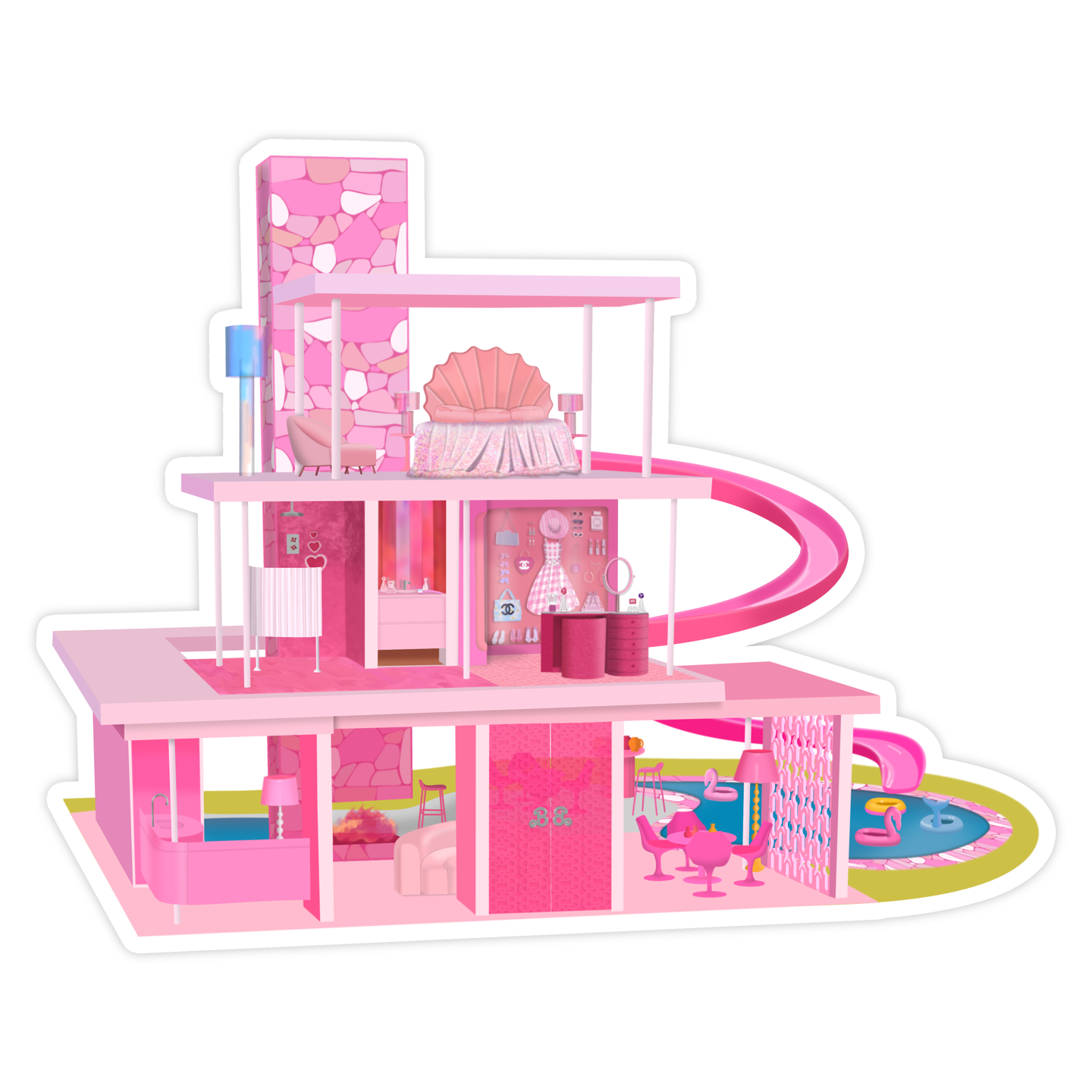 Barbie Movie Dreamhouse Sticker.