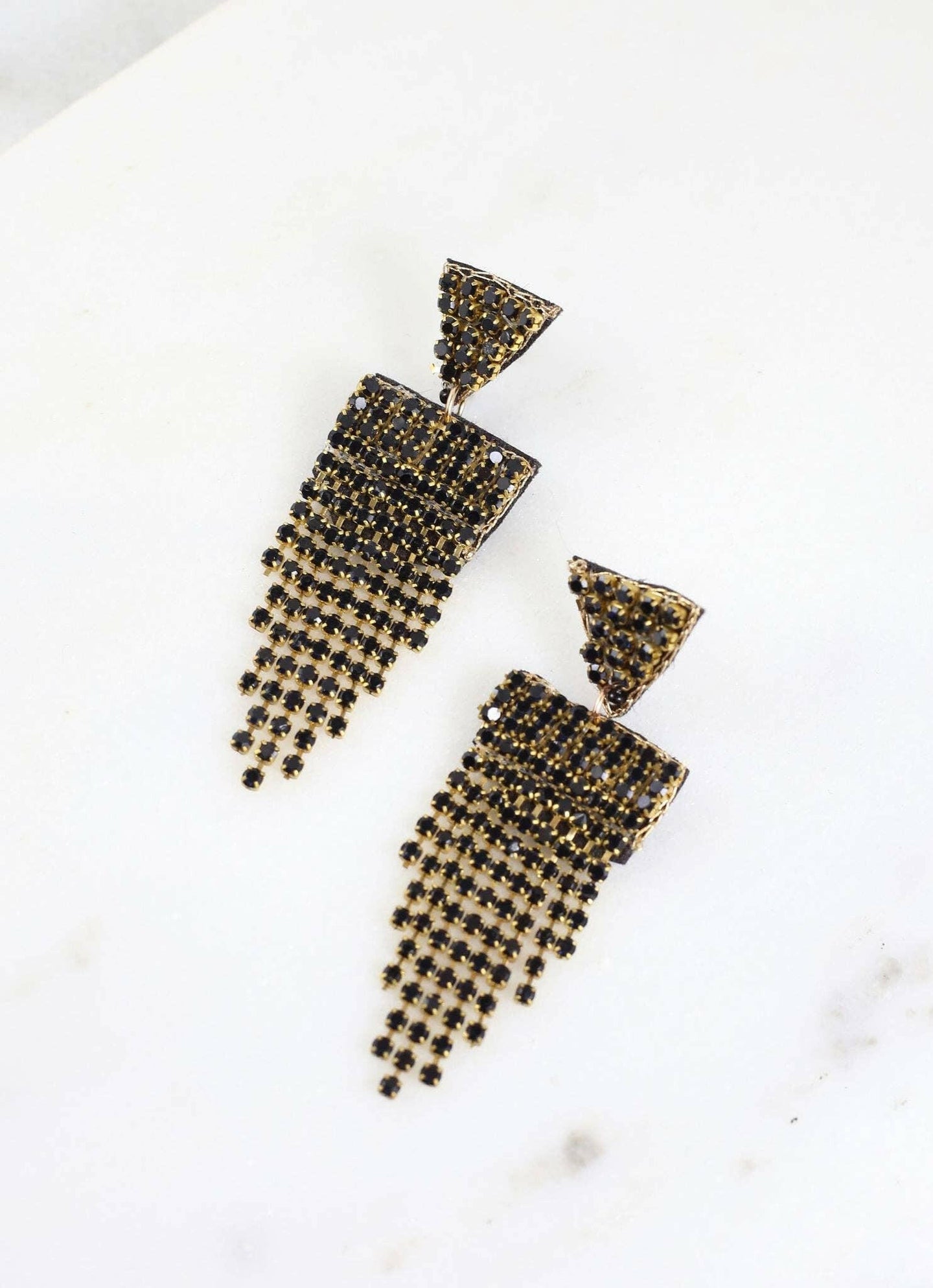 Aimes CZ Drop Earring BLACK.