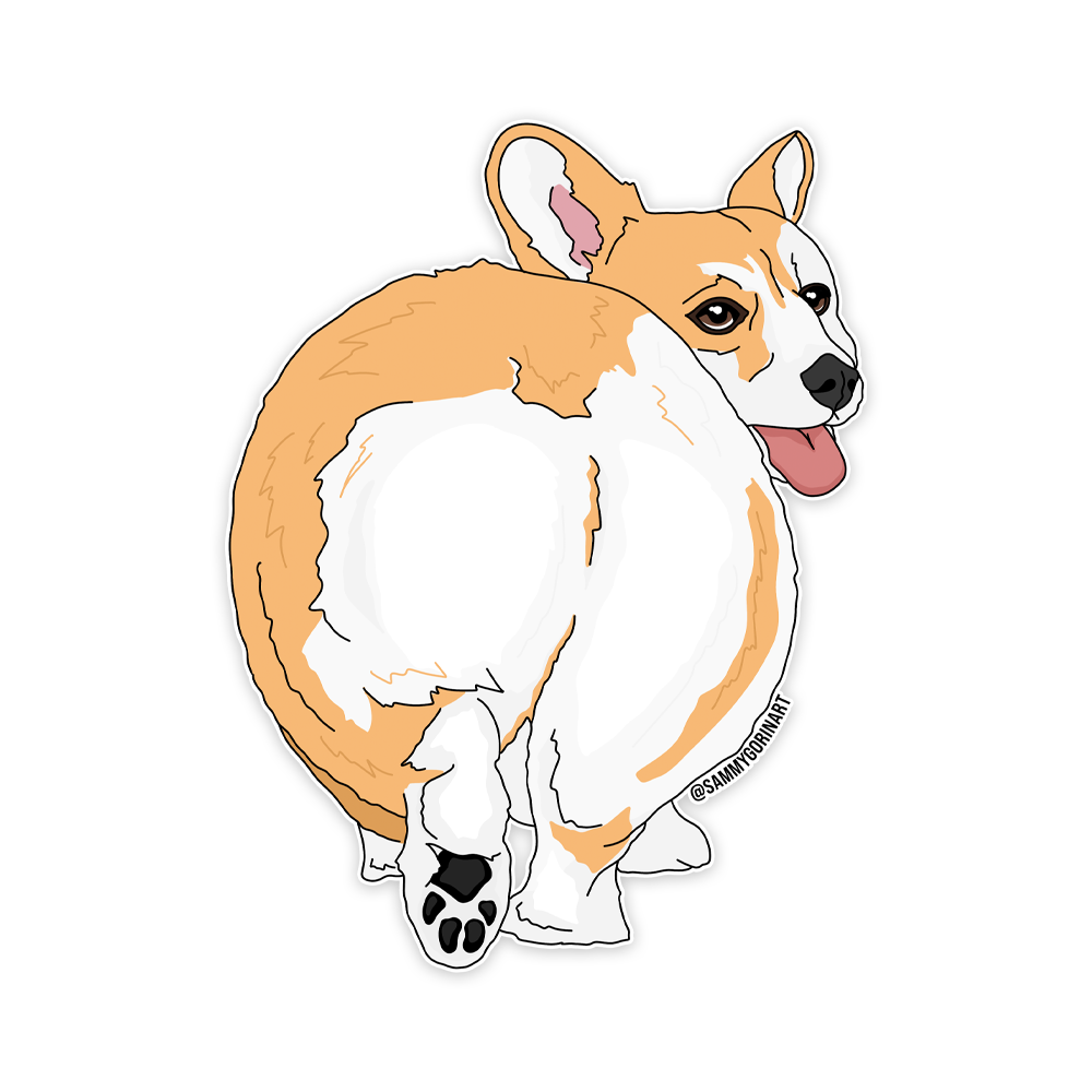 Corgi Butt Sticker.