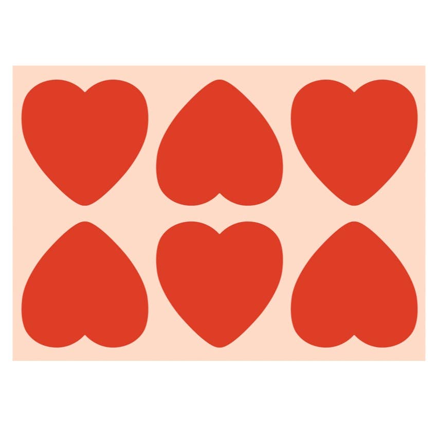 Big Red Hearts Valentine's Day Love Cards - 8 Pack