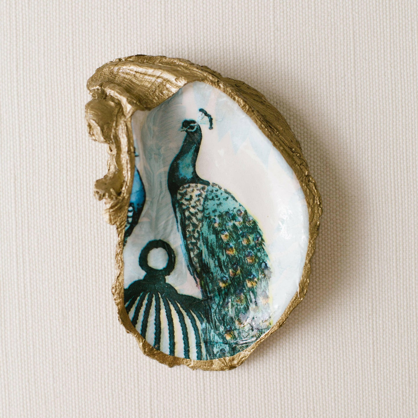 Serenity Decoupage Oyster Ring Dish.