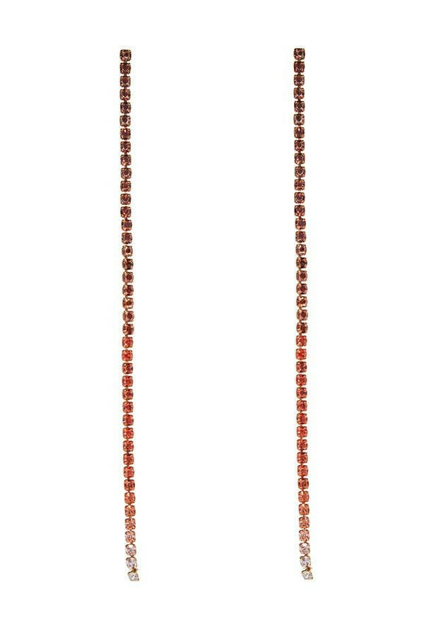 Rhinestone Long Drop Earrings.