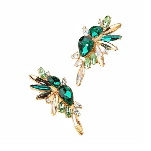 Multi Emerald Vintage Crystal Wing.