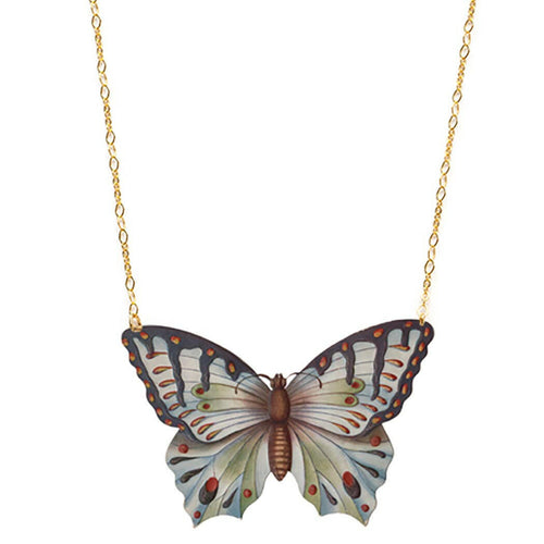Lilac Gray Butterfly Necklace.