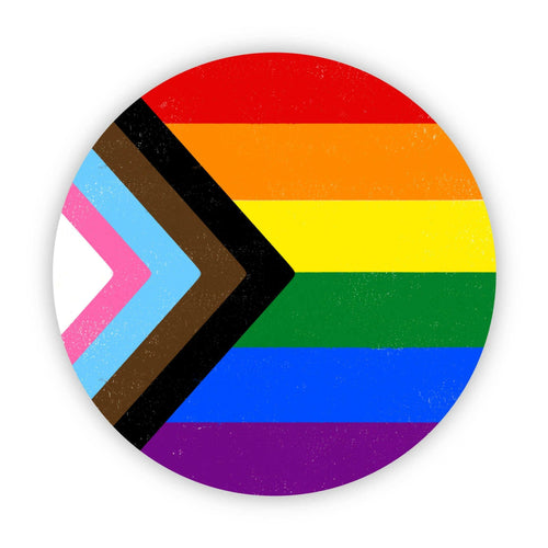 Pride flag circle sticker.