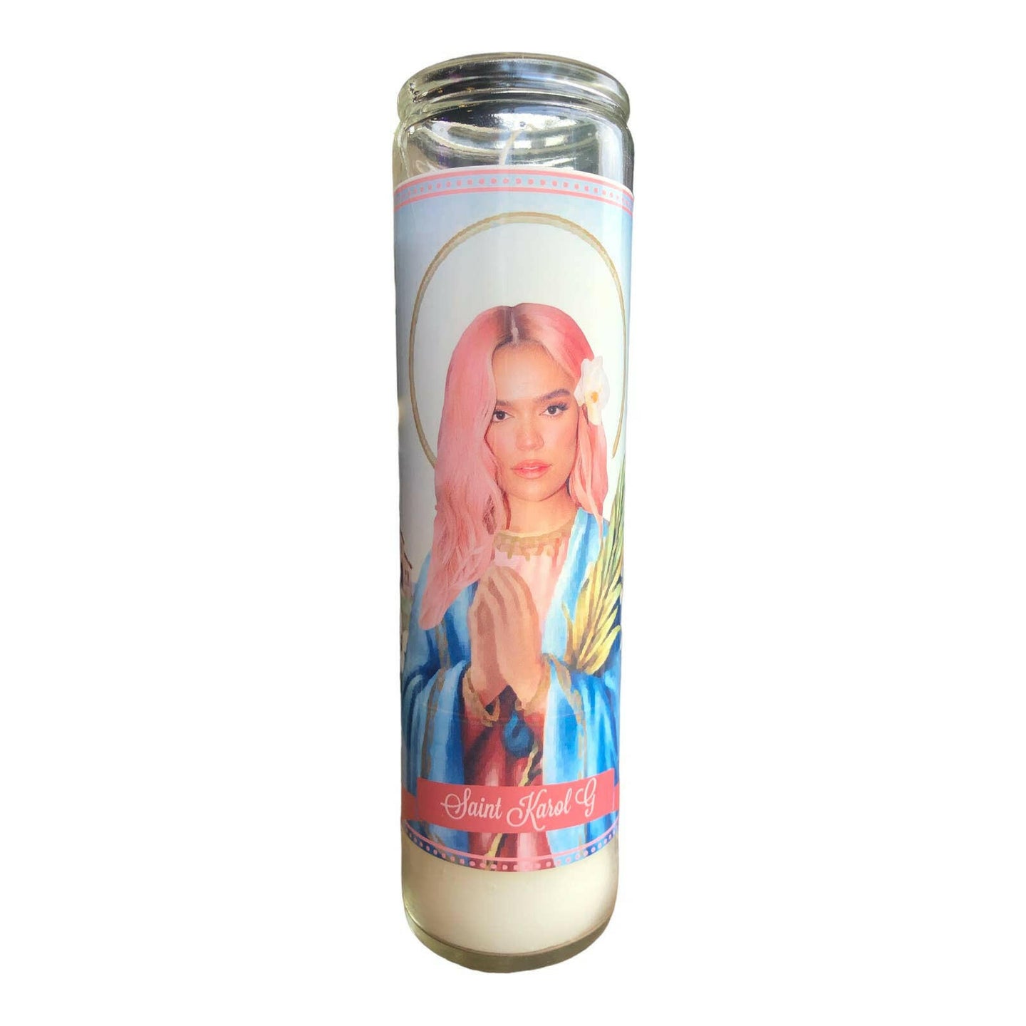 Karol G Devotional Prayer Saint Candle.