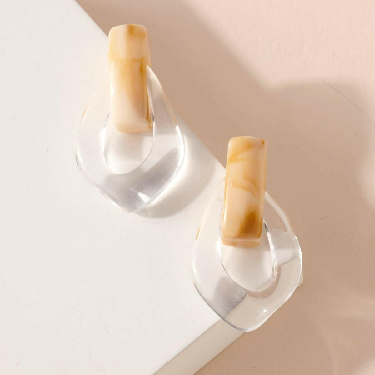 Two Toned Acetate Dangling Earrings.