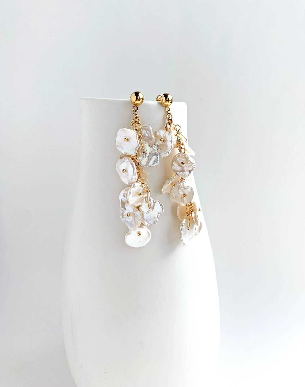 Keshi Pearl Wedding Earrings