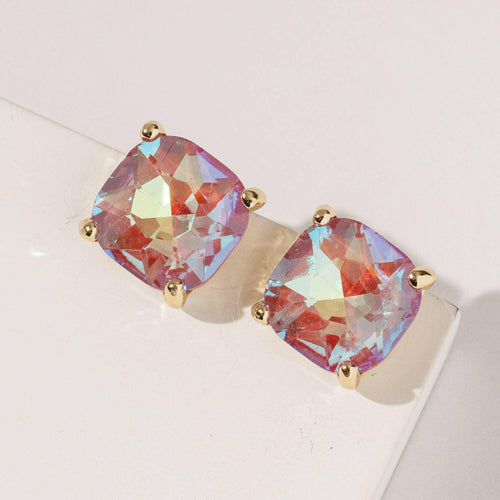 Rhinestone Square Stud Earrings.