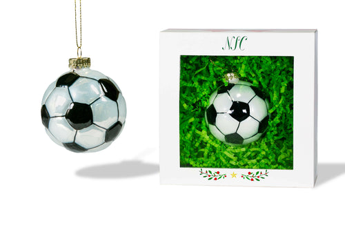 Soccer Ball Glass Ornament.