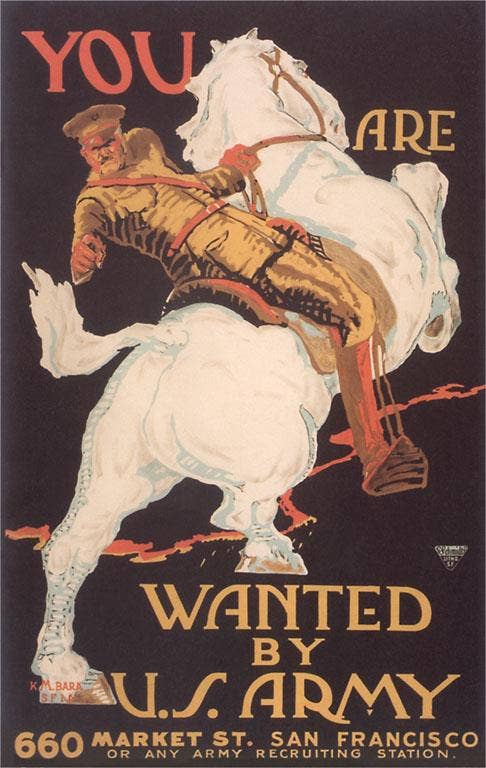 Vintage Army Recruitment Poster Vintage Image Art Print