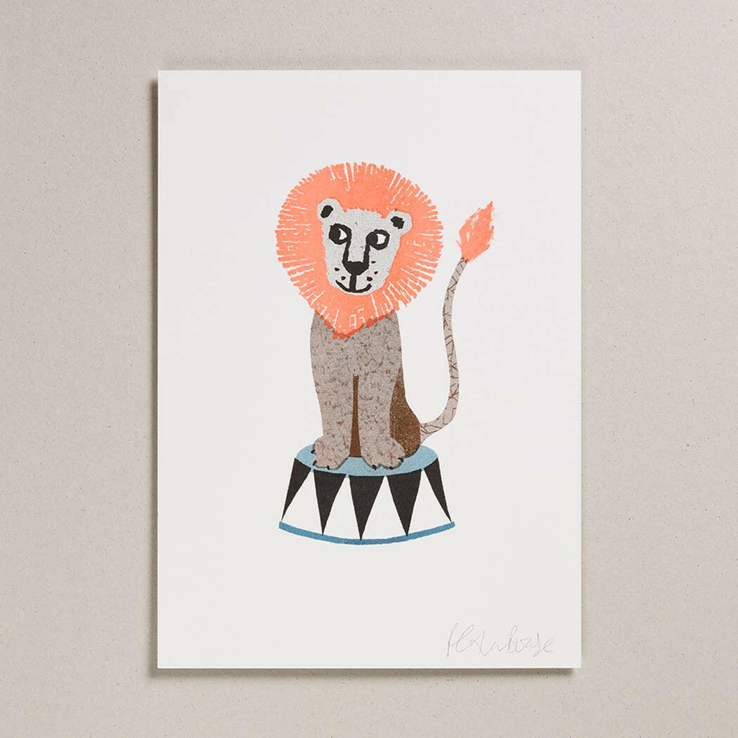 Risograph Print - Lion.