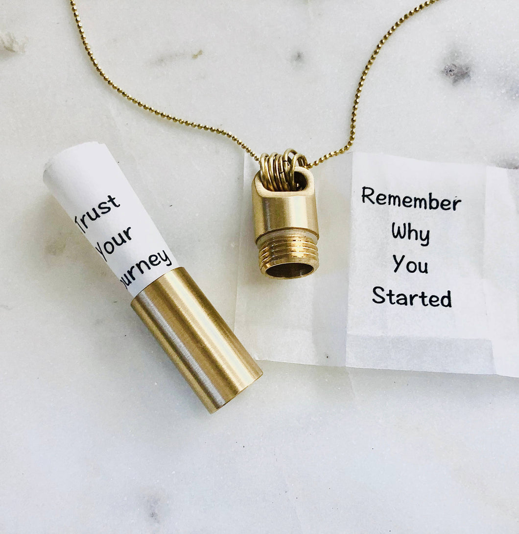 Time Capsule Necklace, Small Cylinder Memorial Locket