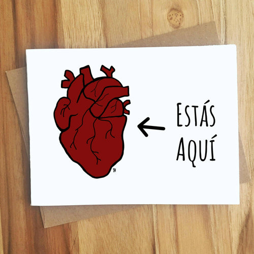 Estás Aquí Spanish Greeting Card.