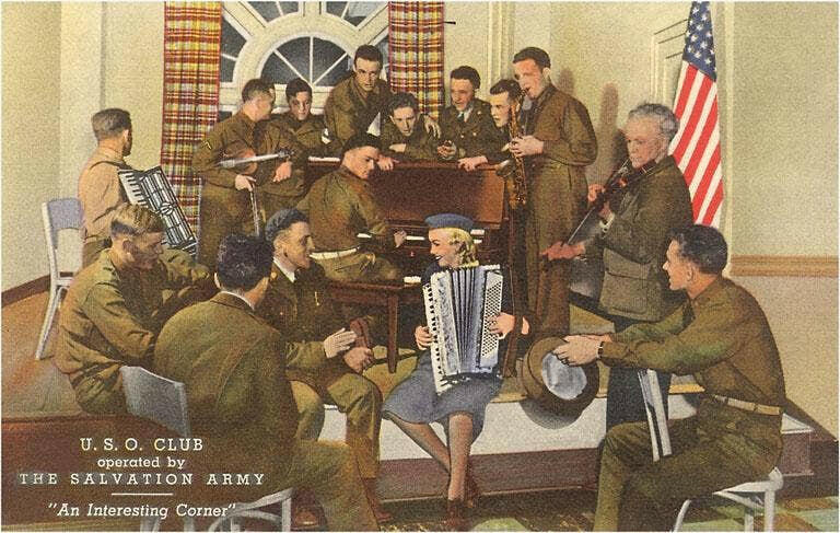 Salvation Army USO Club Vintage Image Magnet.