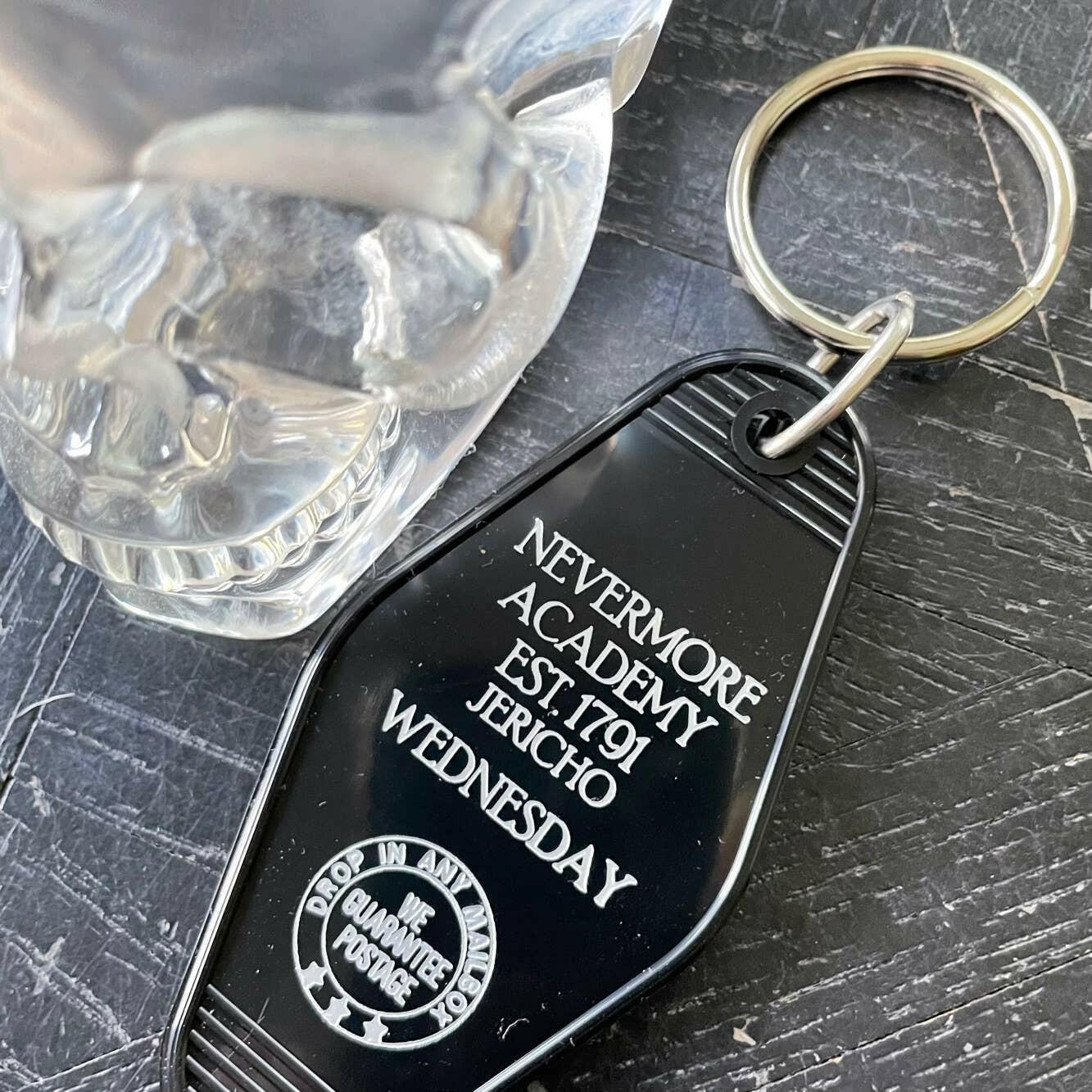 Motel Key Fob - Nevermore Academy (Wednesday, Addams Family).