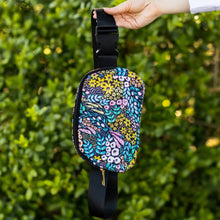 Load image into Gallery viewer, Black Floral Belt Bag.
