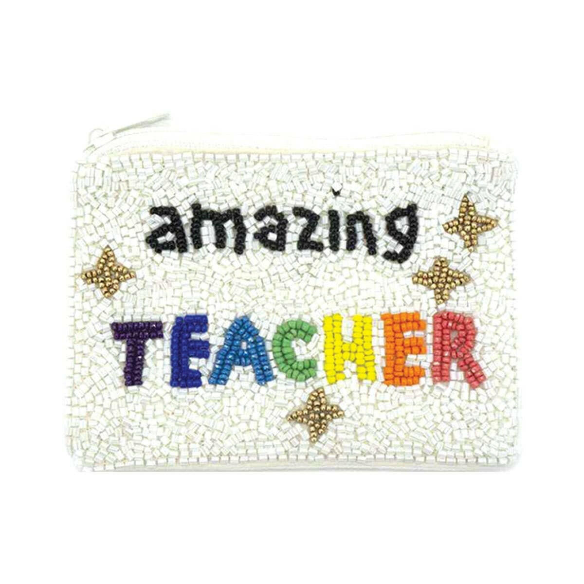 Amazing Teacher Beaded Coin Purse.