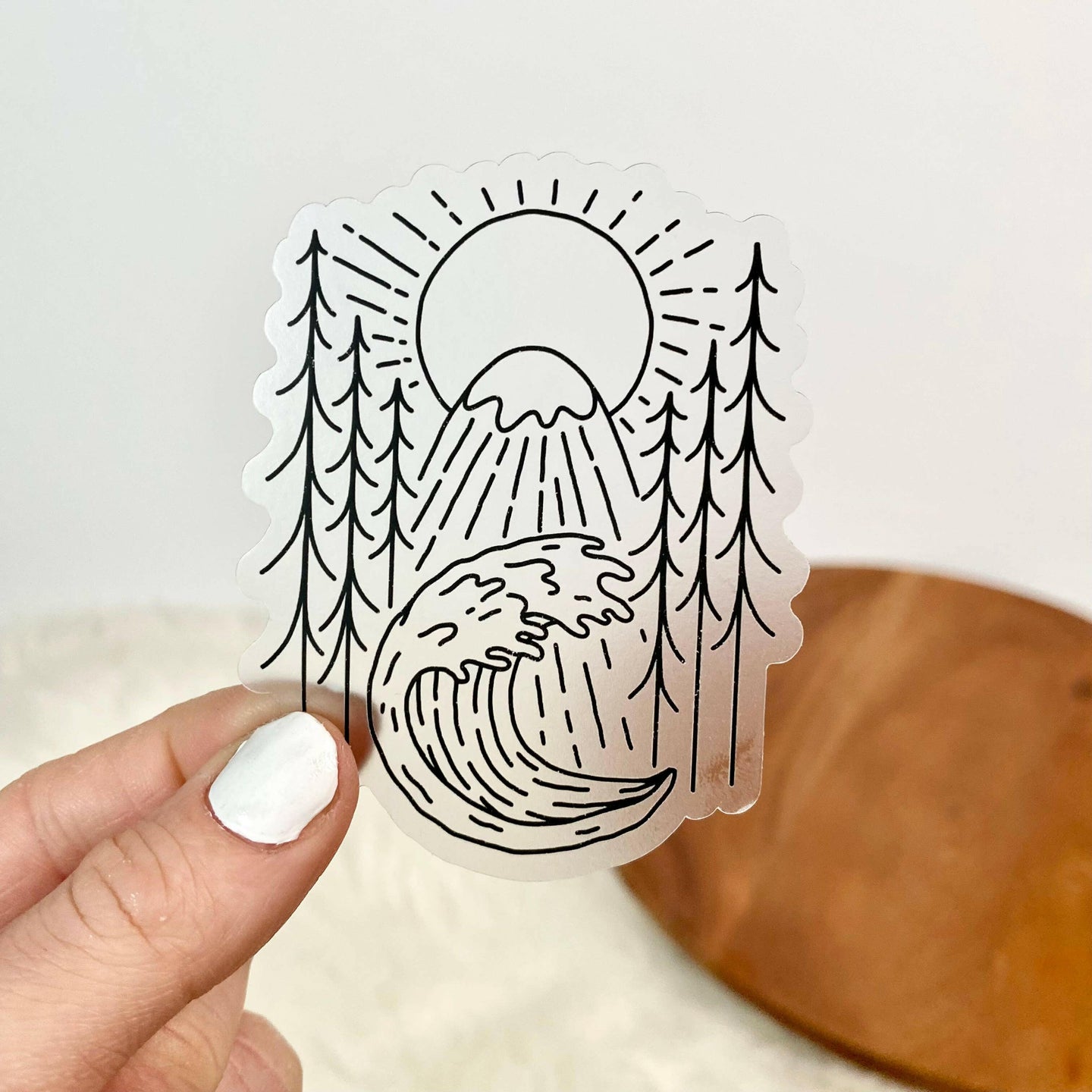 Black And White Sunny Nature Clear Sticker.