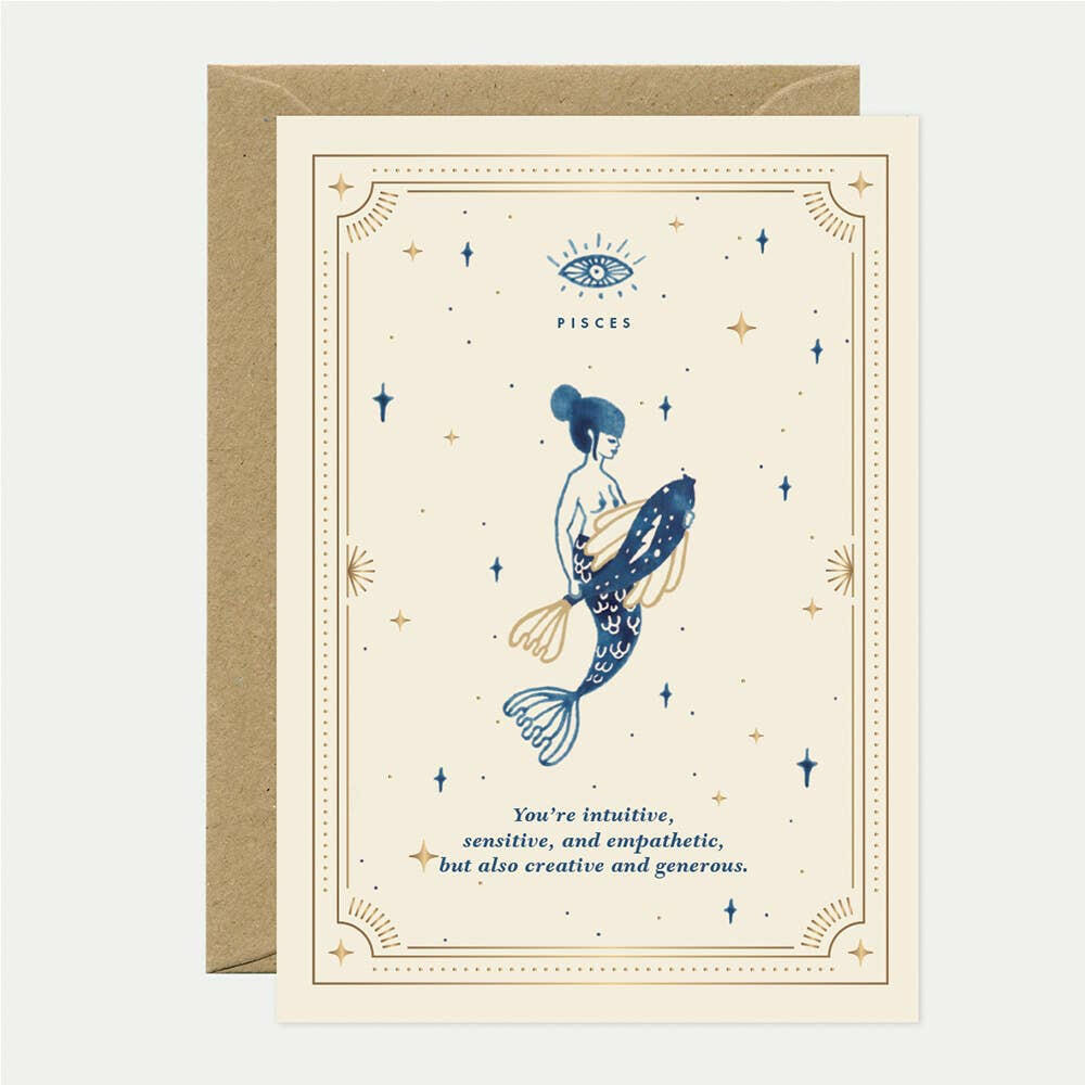 Zodiac Pisces Card.