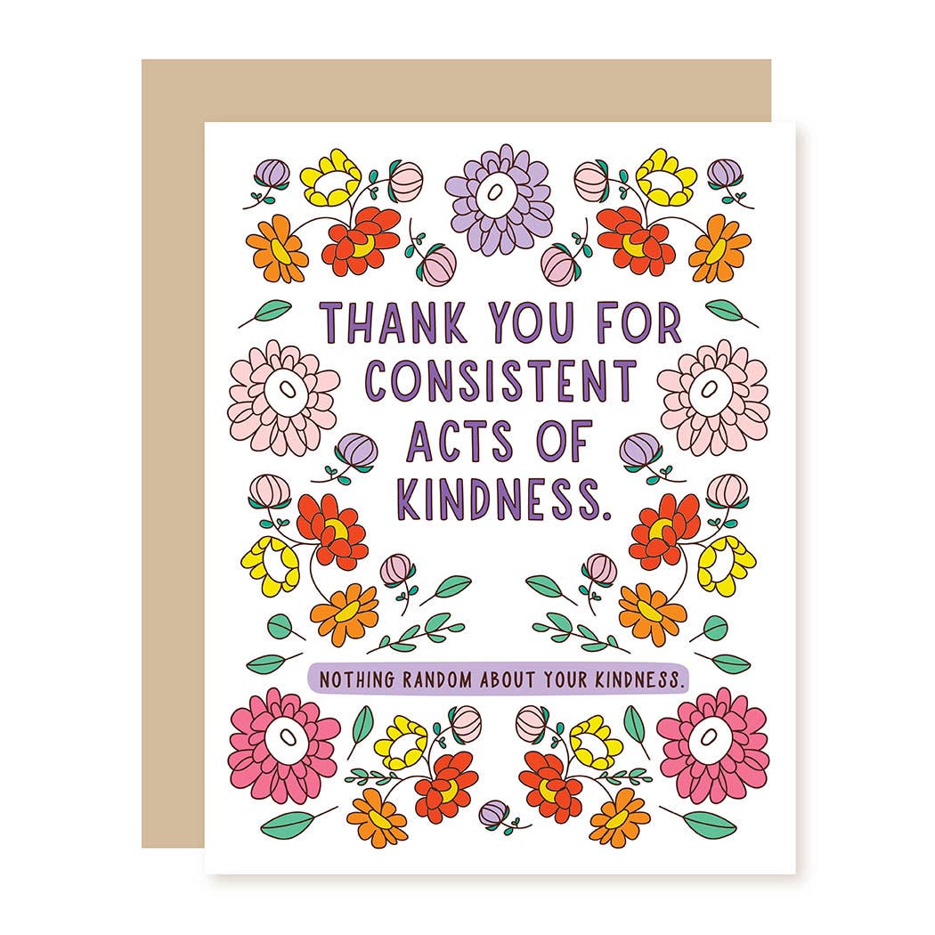 Consistent Floral Thank You Card