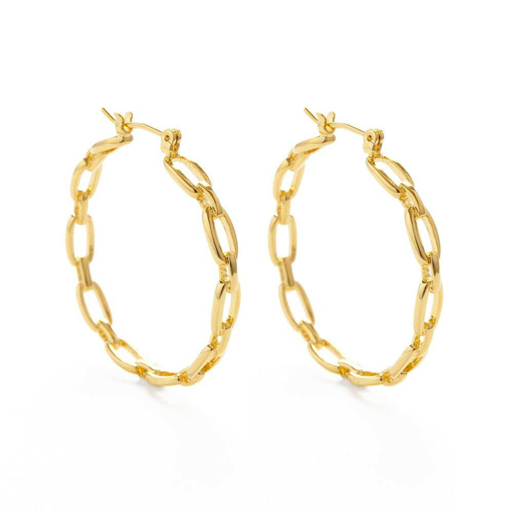 Large Chain Hoop Earring.