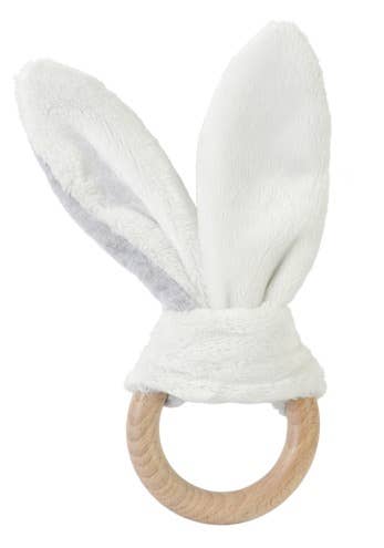 NC Bunny Wooden Teether (Grey) by Happy Horse