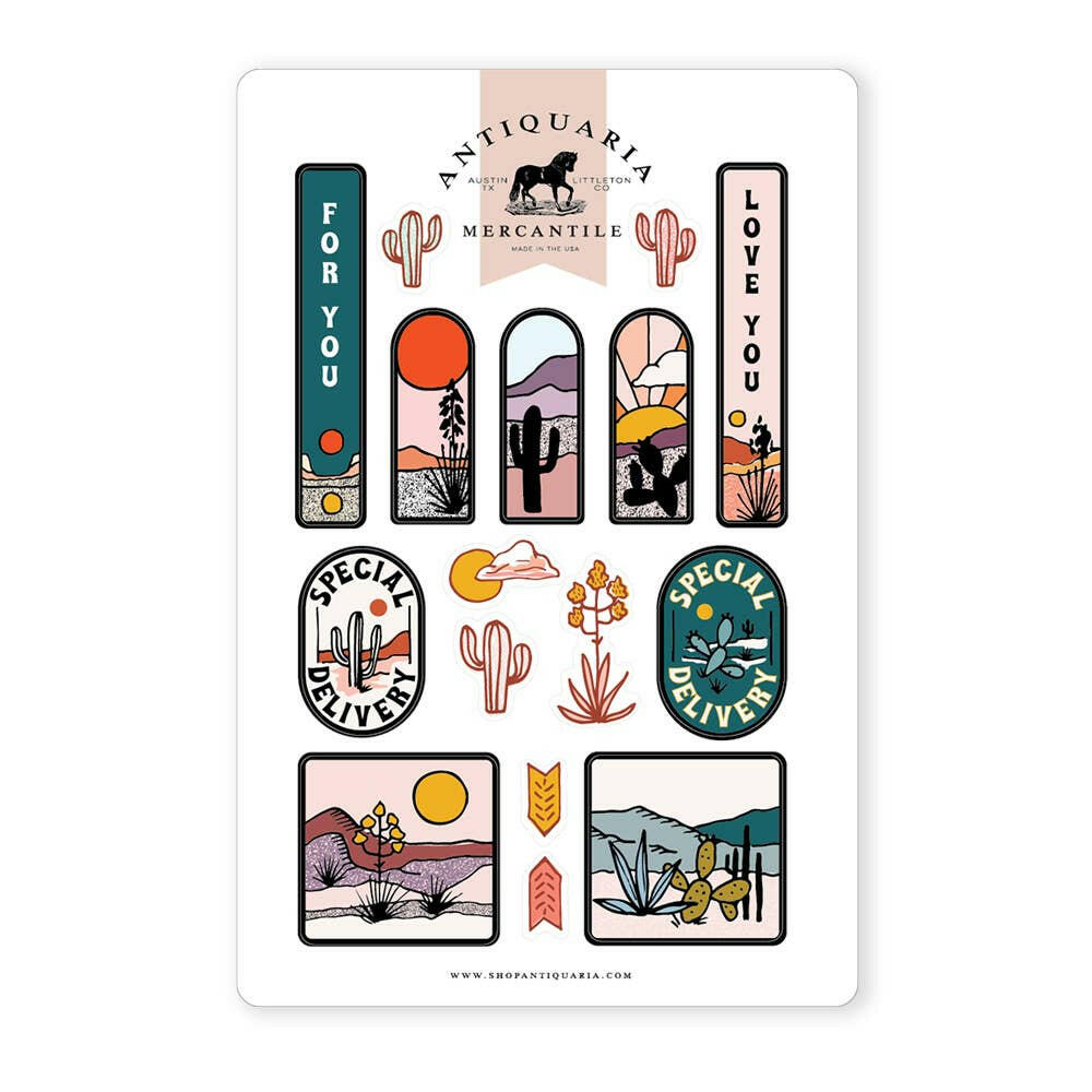 Cactus Correspondence Sticker Sheet.