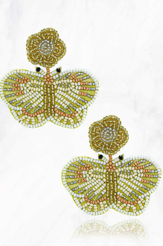 Butterfly Shape Beaded Earrings.