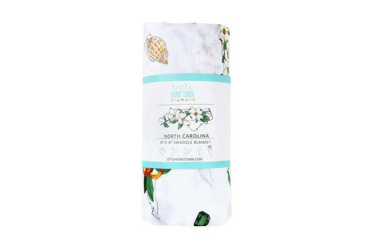 North Carolina Baby (Floral): Muslin Cotton Baby Swaddle.