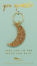 Load image into Gallery viewer, Glitter Keychain  - MOON
