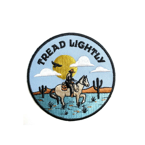 Cowboy Tread Lightly Embroidered Patch.