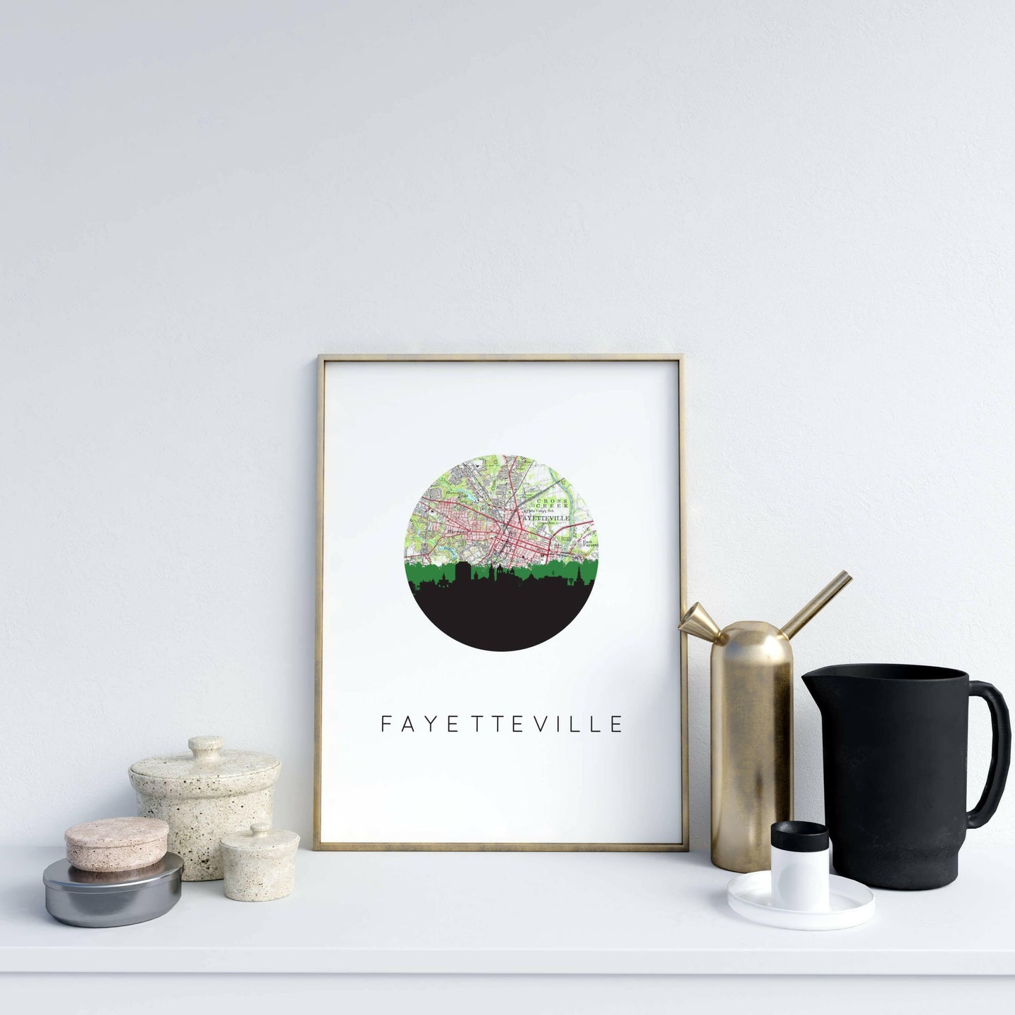 Fayetteville Skyline Art Print.